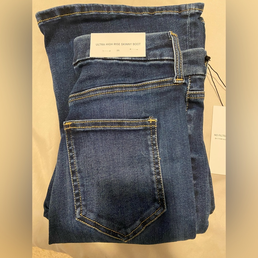 Brand New 7 for All Mankind, ultra high rise, skinny boot cut jeans